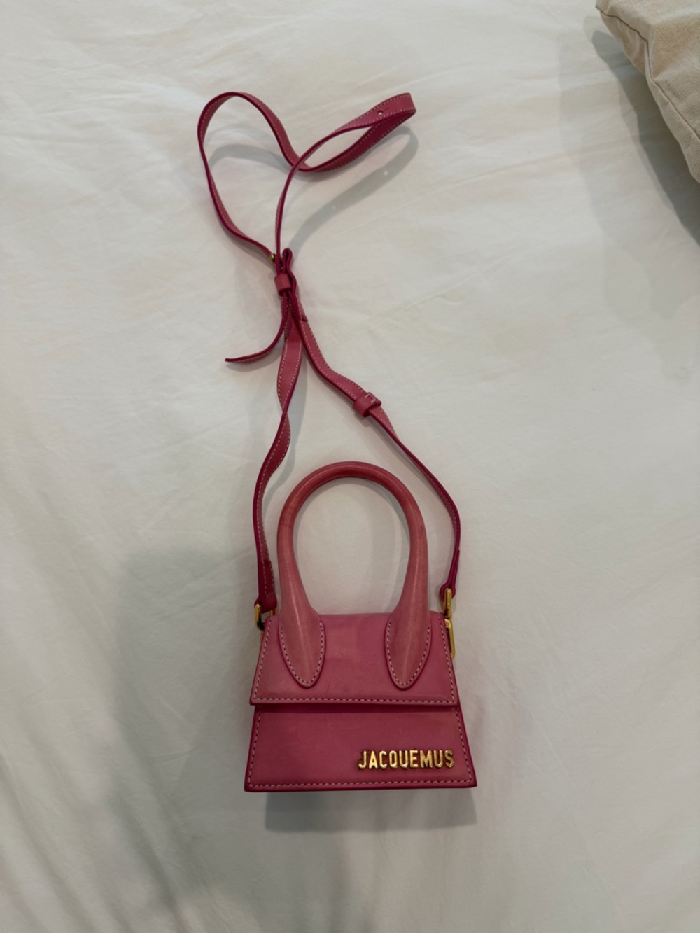 Jacquemus pink leather mini Chiquito-style crossbody bag